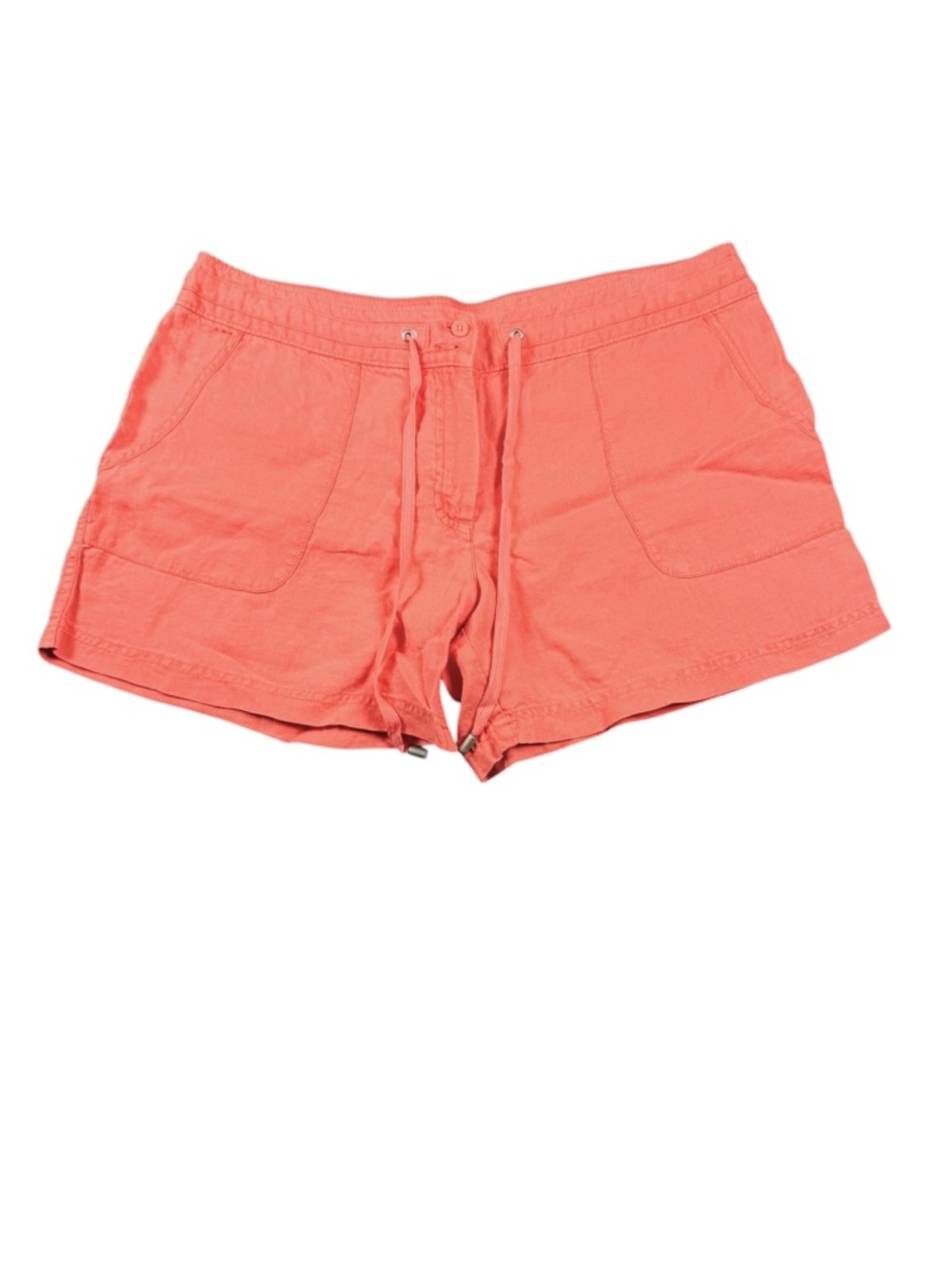Tommy Bahama Linen Shorts Womens 14 Coral Drawstring Beach Resort